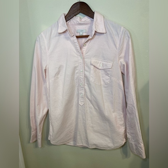 J.Crew Pink Striped Button-Front Shirt Size 4 - Picture 1 of 5